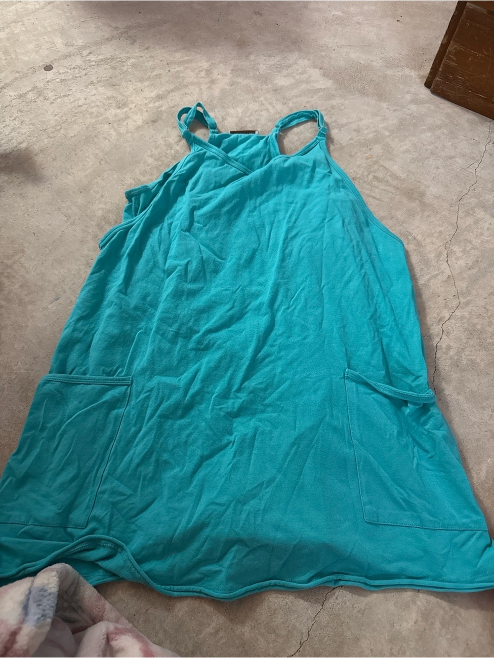 Zenana Outfitters Turquoise Sleeveless Pocket Dress